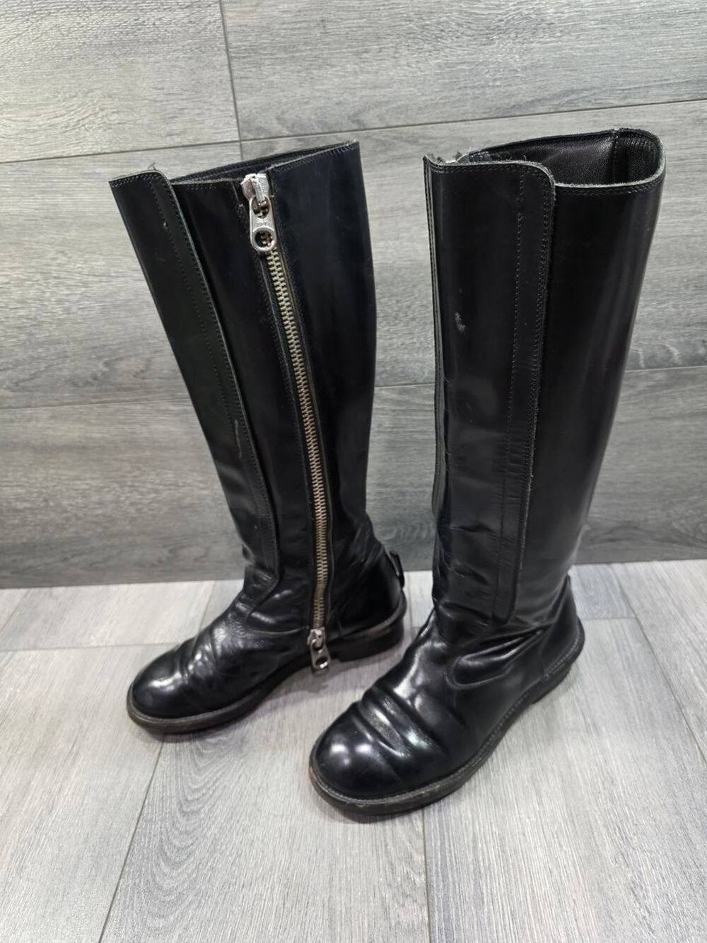 Chloé Women Classic Leather Zip-Up Boots Black 36.5 S000139